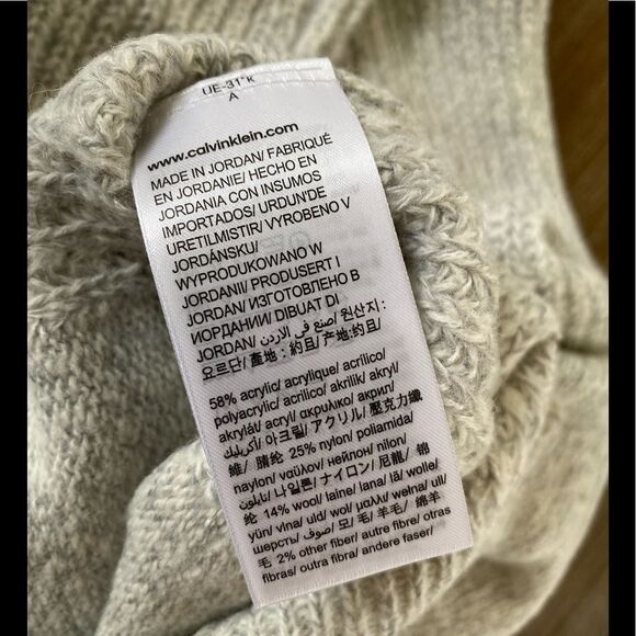 NWT! CALVIN KLEIN JEANS gray turtleneck sweater L - Picture 6 of 6